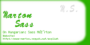 marton sass business card